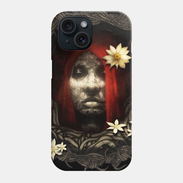 Red Hair with Flowers Phone Case by fakeface