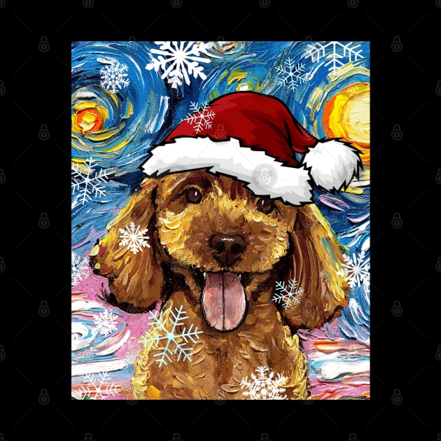 Apricot Poodle Puppy  Santa by sagittariusgallery