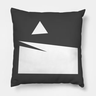 White geometrical minimalism, triangle and broken rectangle Pillow
