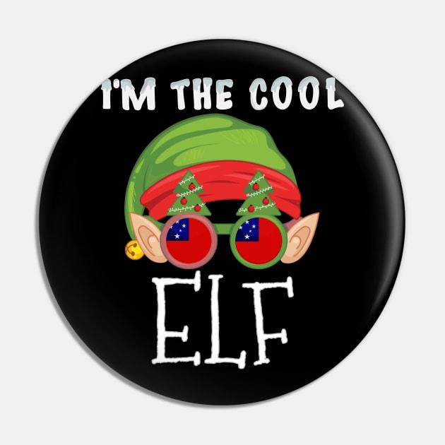 Christmas  I'm The Cool Samoan Elf - Gift for Samoan From Samoa Pin by Country Flags