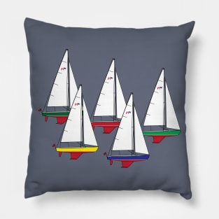 Harbor 20 Sailboats Racing Pillow