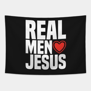 Real Men Love Jesus - Religious Christian Heart Tapestry