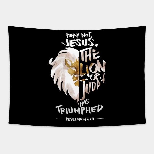 Jesus is the Lion of Judah Christian Tapestry by Therapy for Christians