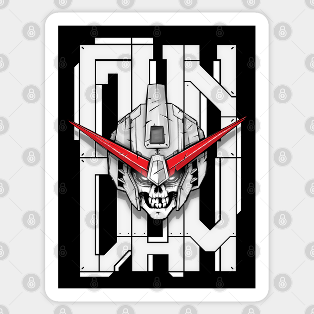 Gundam Skull 3 Gundam Sticker Teepublic General mecha gundam costume tutorial cosplay com cosplay. teepublic