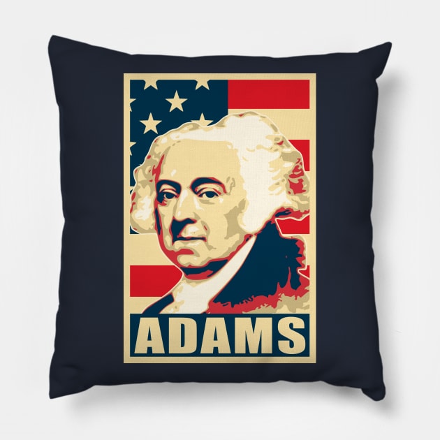 John Adams American Poster Propaganda Pillow by Nerd_art