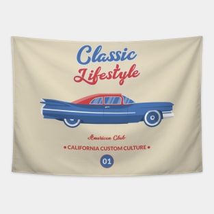 Classic Cars Vintage Car Car Show Tapestry