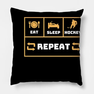 Eat Sleep Hockey Repeat Pillow