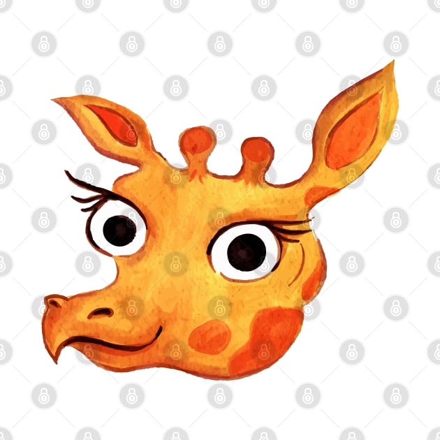 Giraffe Face hand Drawn by Mako Design 