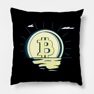 BTC Crypto Bitcoin Sunrise Pillow