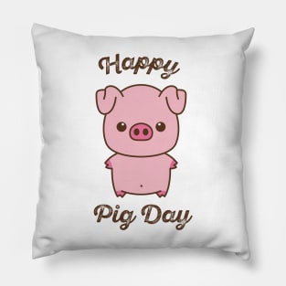 Happy Pig Day Pillow