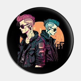 Cyberpunk Man 2D Pin