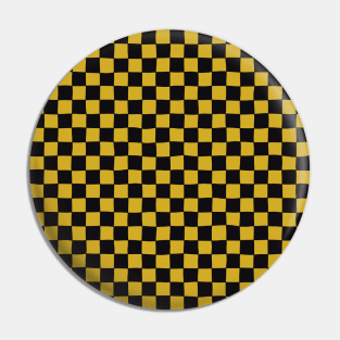 Wonky Checkerboard, Black and Gold Pin