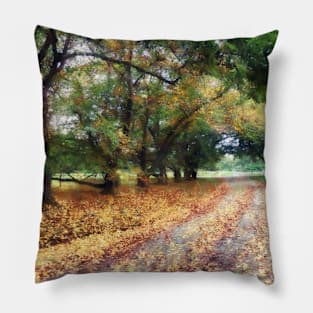 Along the Path Under the Trees Pillow