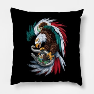 Mighty Mexican Eagle Emblem Pillow