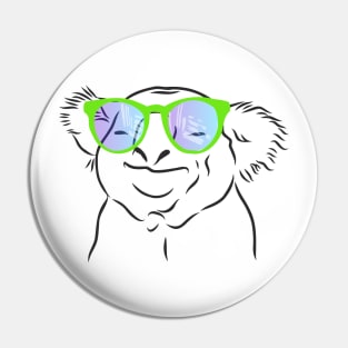 happy Koala with colored glasses Pin