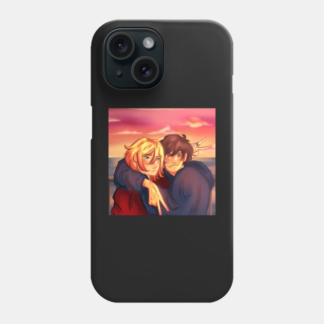 Ash and Eiji sunset Phone Case by Sophprano