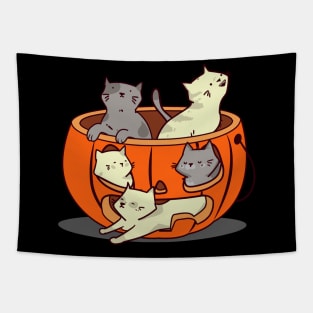 Cats in pumpkin Tapestry