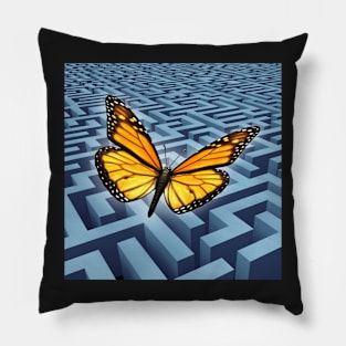 Motivational Concept as a Butterfly Conquering an obstacle Pillow