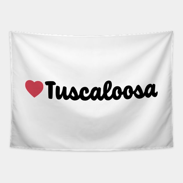 Tuscaloosa Alabama Heart Script Tapestry by modeoftravel