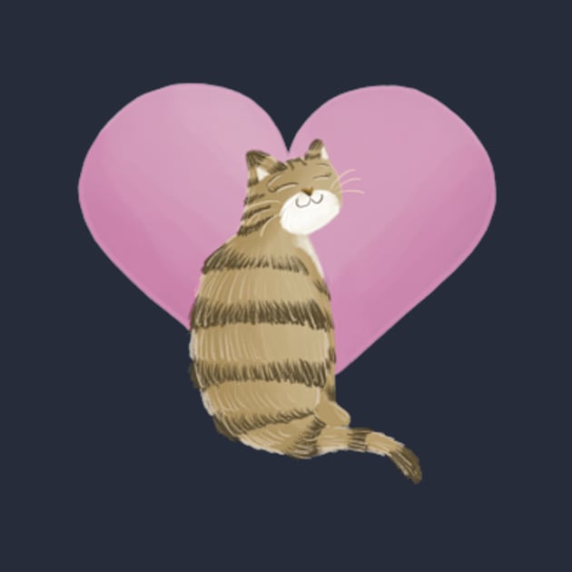 Valentines cat and heart by AbbyCatAtelier