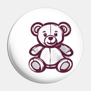 Maroon Glossy Bear Illustration No. 616 Pin