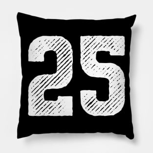 Rough Number 25 Pillow