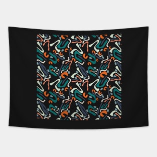 Organic forms and lines colorful pattern Tapestry