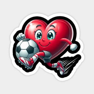 Heart Soccer Ball Football Valentines Day Sports Lover Magnet