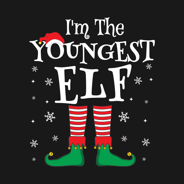 I'm The Youngest Elf Matching Family Christmas Pajama Shirt by TheMjProduction