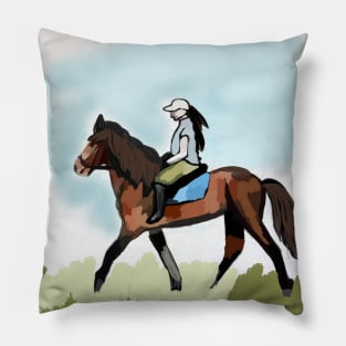 Horse Riding Day Pillow