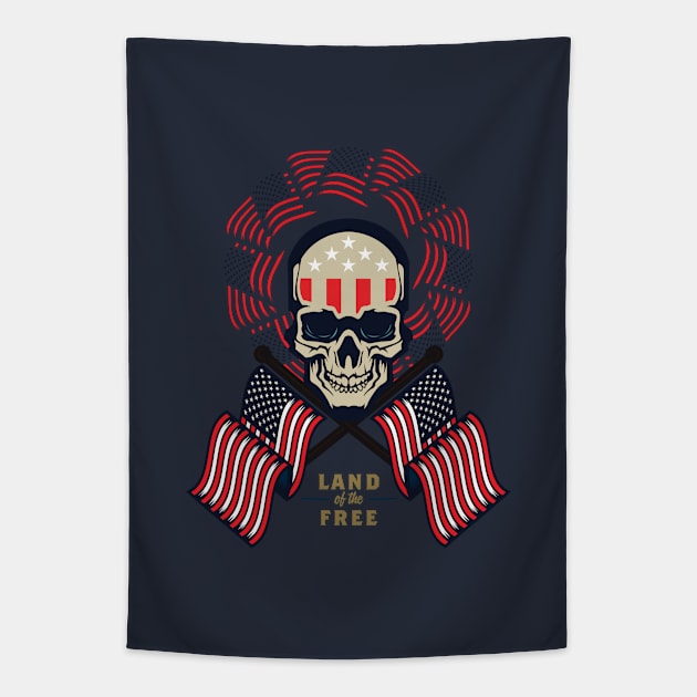 Americana Skull v2 Tapestry by Bag O' Bones