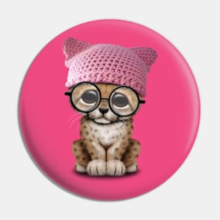 Cute Cheetah Cub Wearing Pussy Hat Pin