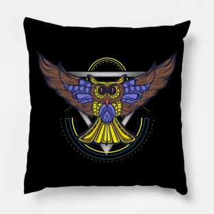 Owl triangle artwork illustration Pillow