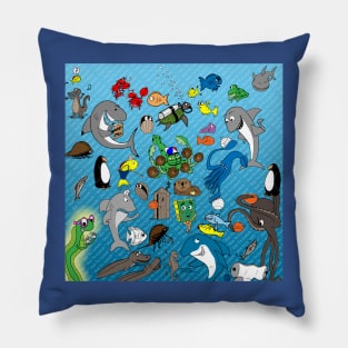 Out to Lunch Sea Animals Collection Pillow