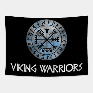 Viking Warriors Vegvisir Tapestry