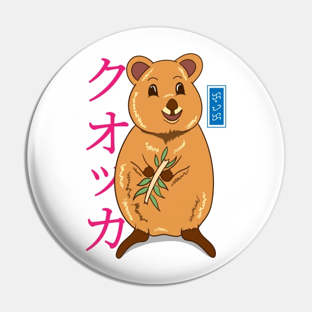 Kawaii Quokka - White Pin by Thor Reyes