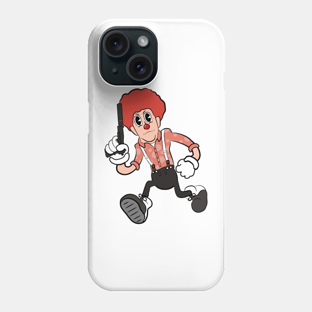 Secret agent clown assassin rubber hose vintage cartoon Phone Case by Captain-Jackson