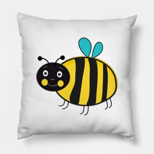 Honey bee character design illustration Pillow