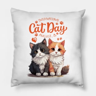 Funny Sayings International Cat Day 8 August Pillow