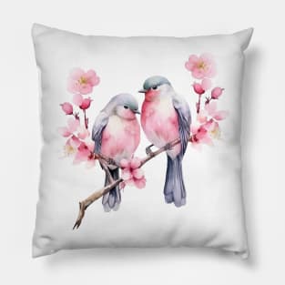 Birds on a Cherry Branch Pillow