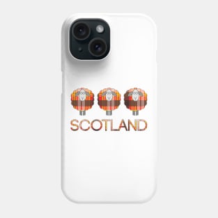 Trio of Scottish Red, Yellow, Black and White Tartan Patterned Sheep Phone Case