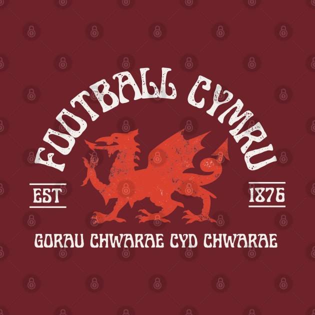 Football Cymru, Vintage Wales Red Wall Supporter by Teessential