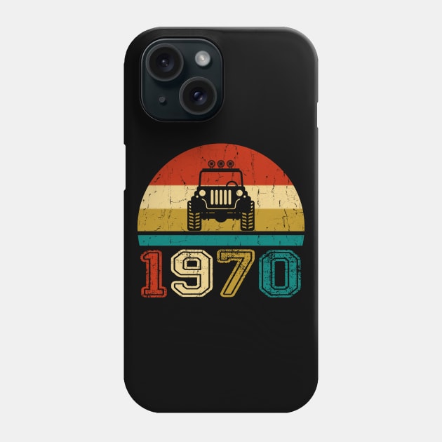 Vintage Jeep 1970 Birthday Jeep Gift Phone Case by Superdadlove