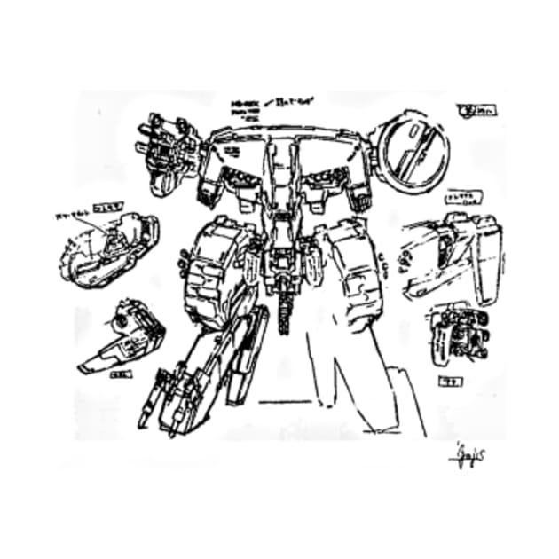 Metal Gear Solid - MG REX Sketch 2 By Yoji Shinkawa by Gekidami