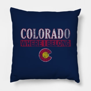 Vintage Colorado Where I Belong Pillow