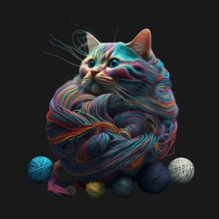 trippy yarn ball kitten 1 T-Shirt