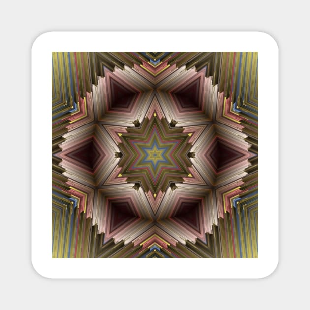 Multicoloured kaleidoscope floral fantasy design Magnet by mister-john