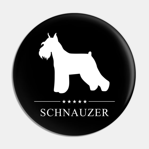 Schnauzer Dog White Silhouette Pin by millersye
