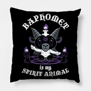 Baphomet is My Spirit Animal - Occult - Creepy Cute - Goth Pillow