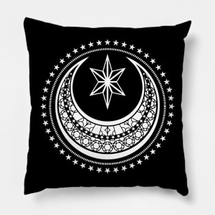 Crescent Moon and Stars Pillow